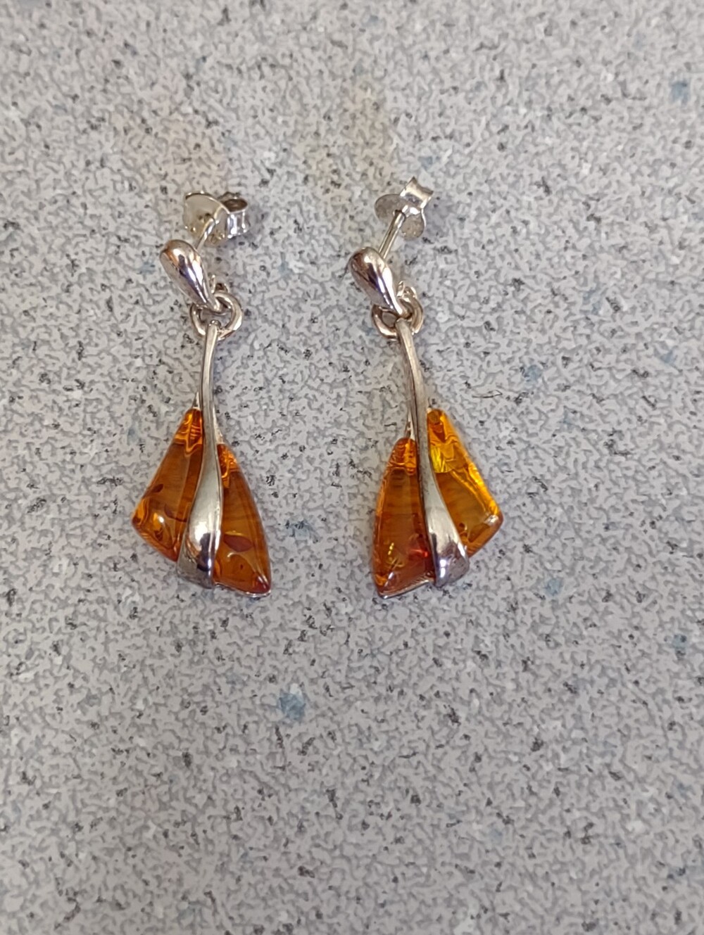 Amber Sterling Dangles